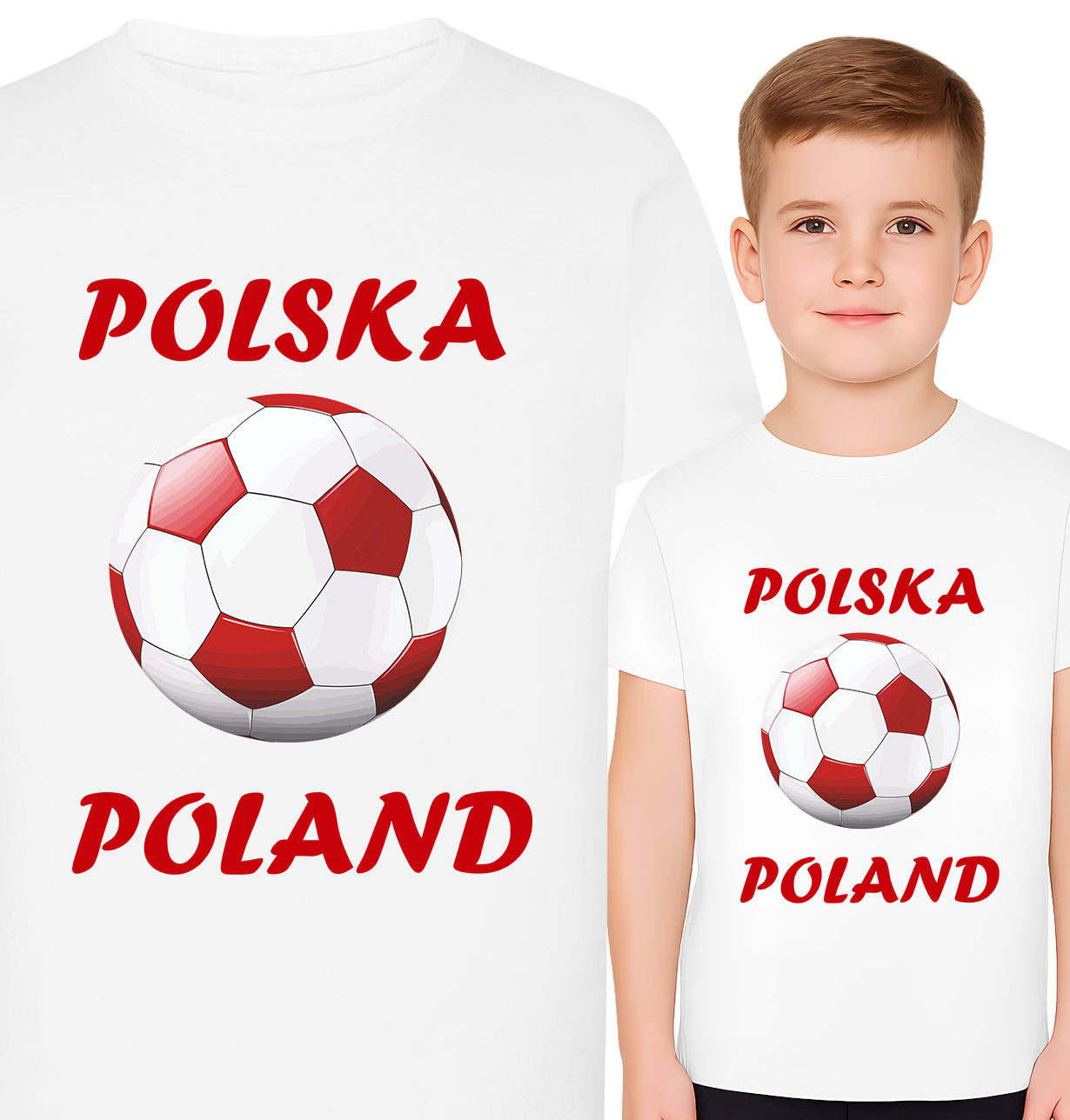 'Polska Poland' biało czerwona piłka