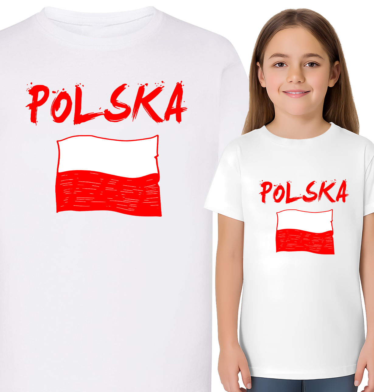 'Polska' z flagą narodową