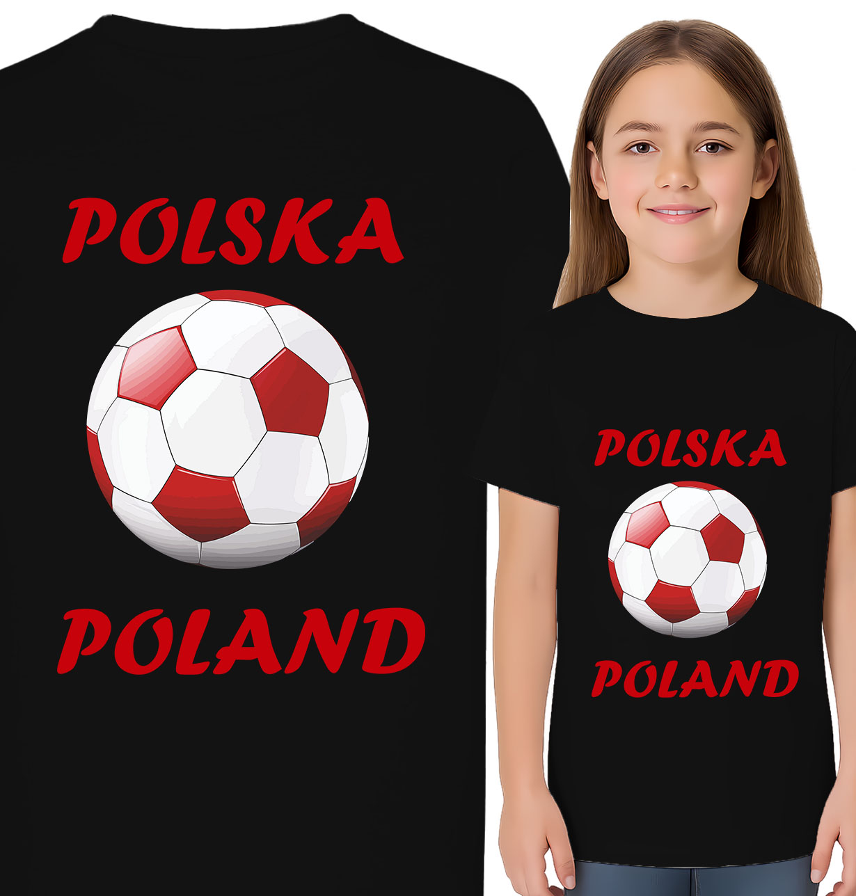 'Polska Poland' biało czerwona piłka