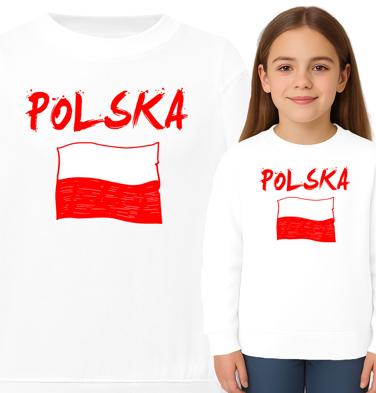 'Polska' z flagą narodową