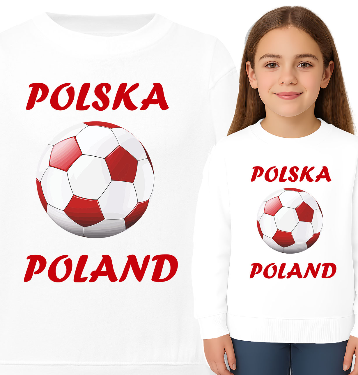 'Polska Poland' biało czerwona piłka
