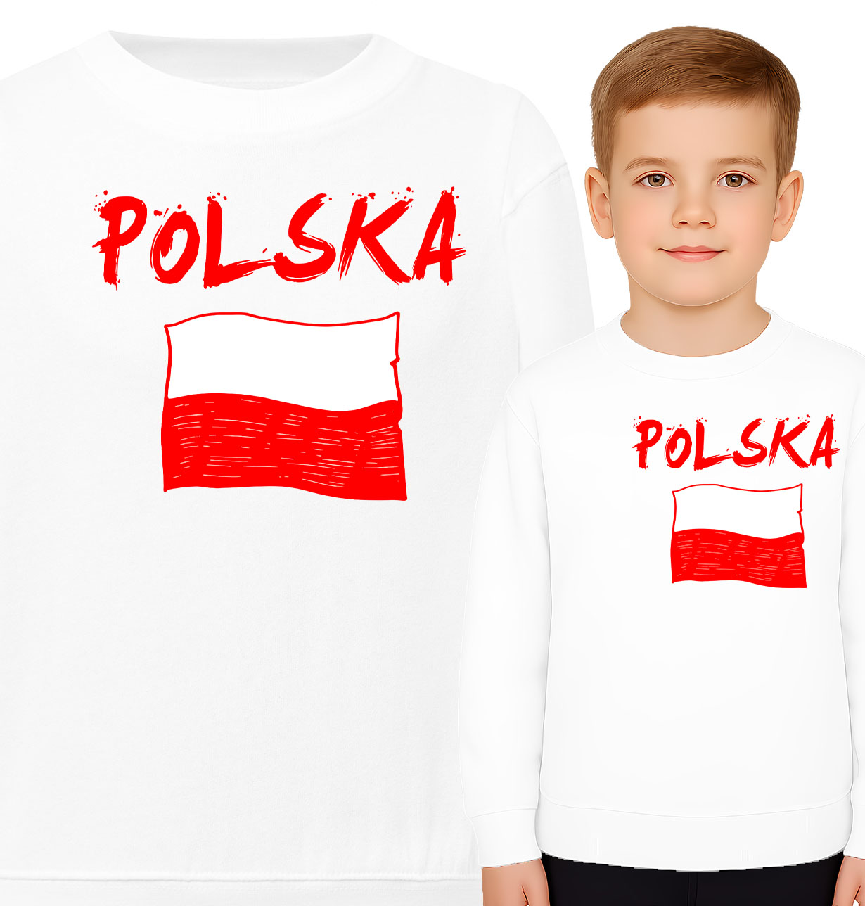 'Polska' z flagą narodową