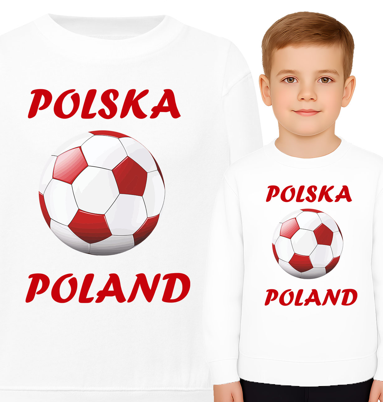'Polska Poland' biało czerwona piłka