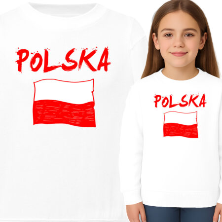'Polska' z flagą narodową