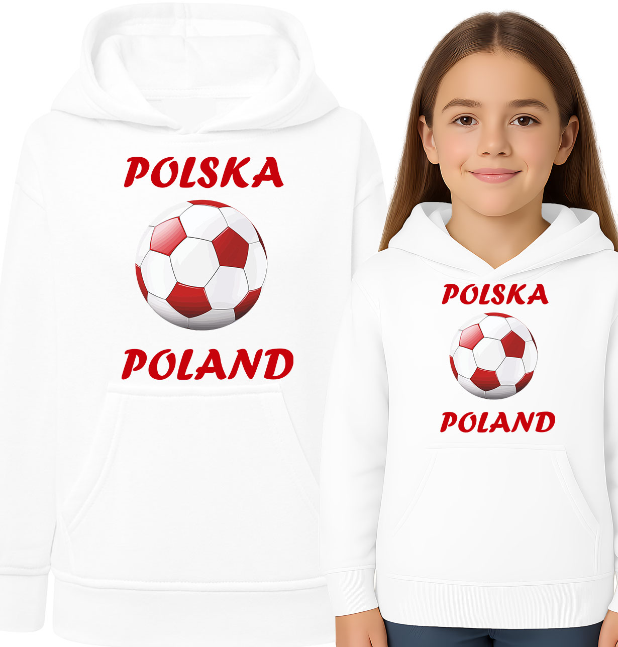 'Polska Poland' biało czerwona piłka