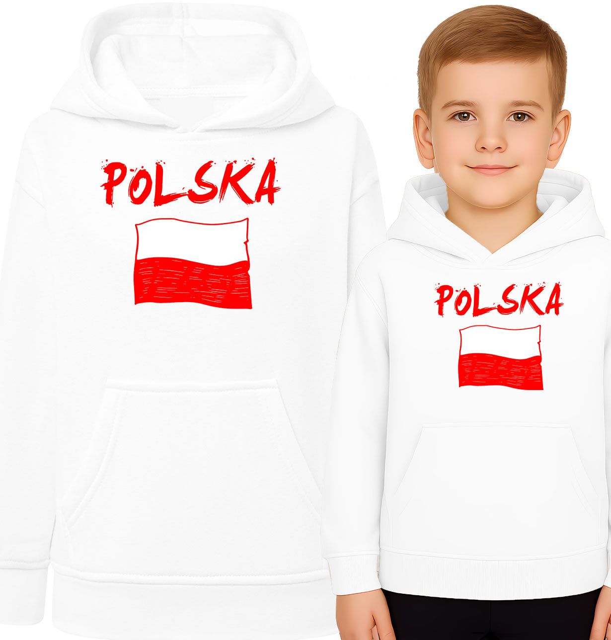 'Polska' z flagą narodową