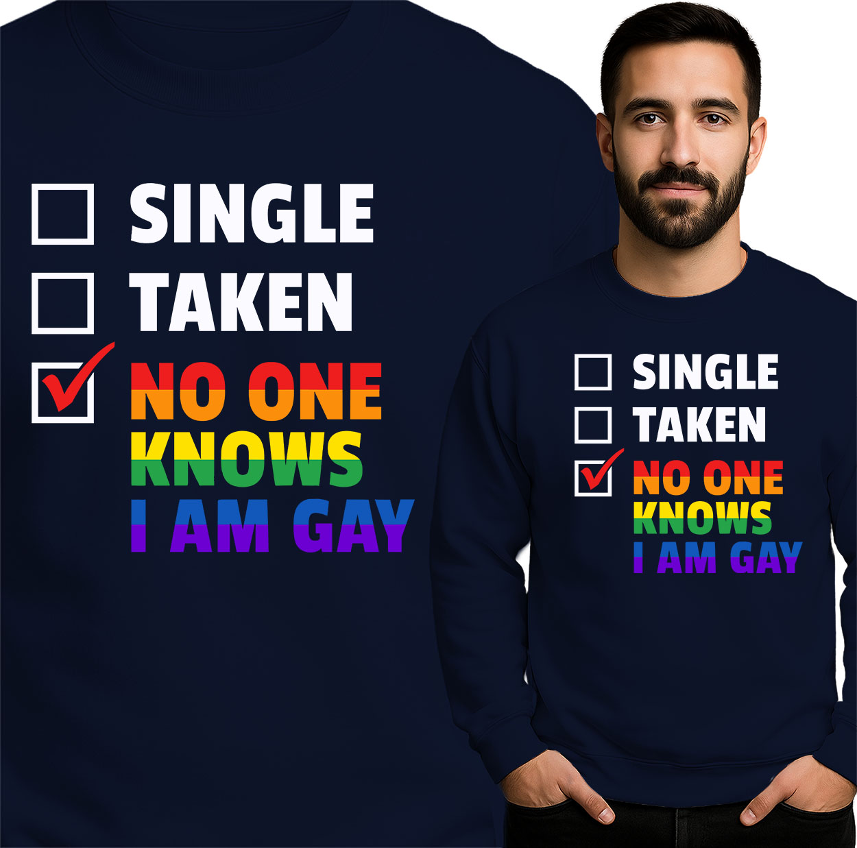 'SINGLE," "TAKEN," and "NO ONE KNOWS I AM GAY.'