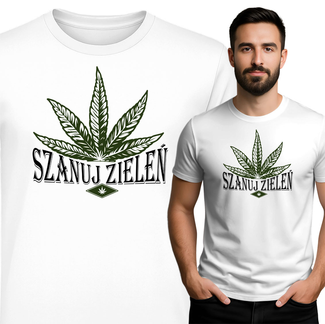 'Szanuj Zieleń – Liść konopi i gra słów'