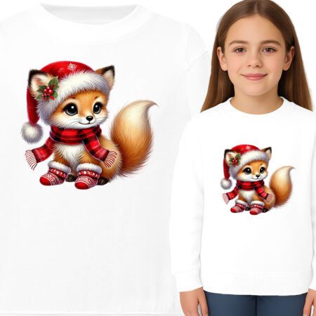 'Cute Fox in Santa Hat'