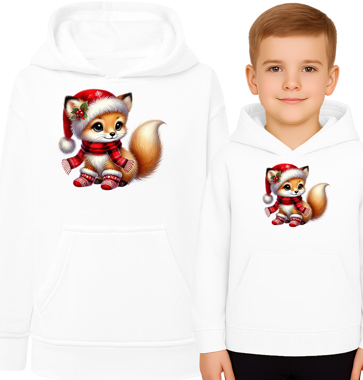 'Cute Fox in Santa Hat'
