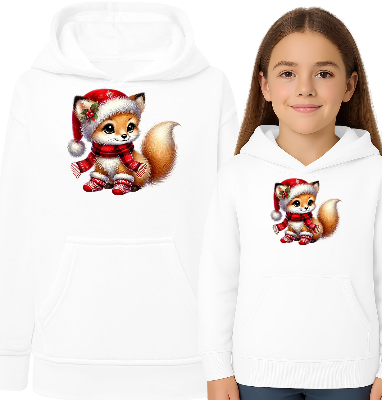 'Cute Fox in Santa Hat'