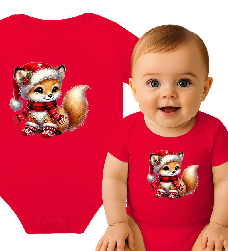'Cute Fox in Santa Hat'