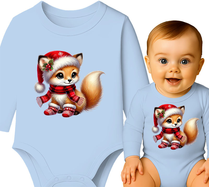 'Cute Fox in Santa Hat'