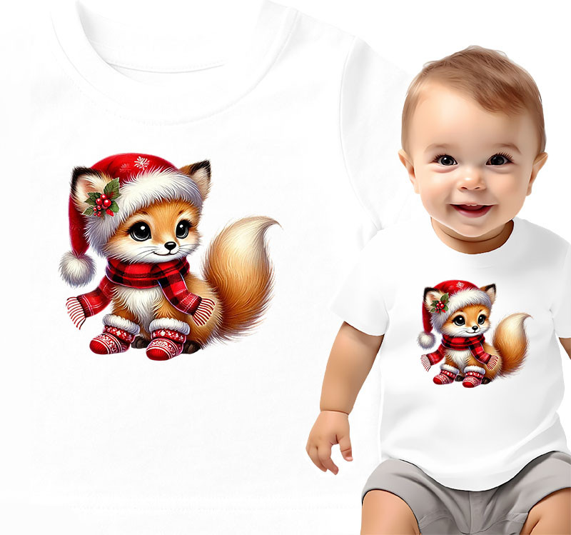 'Cute Fox in Santa Hat'