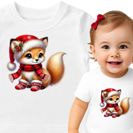 'Cute Fox in Santa Hat'