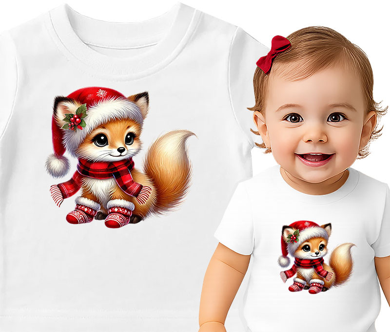 'Cute Fox in Santa Hat'