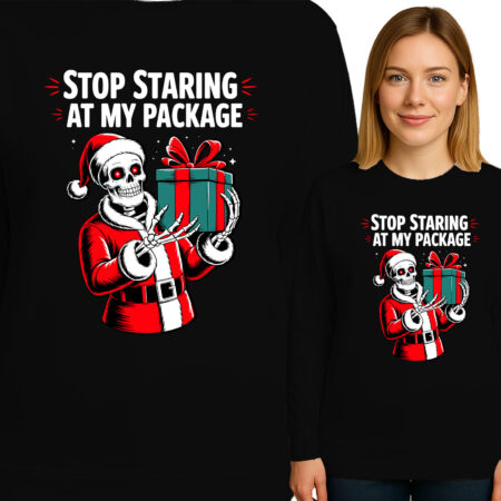 'STOP STARING AT MY PACKAGE'