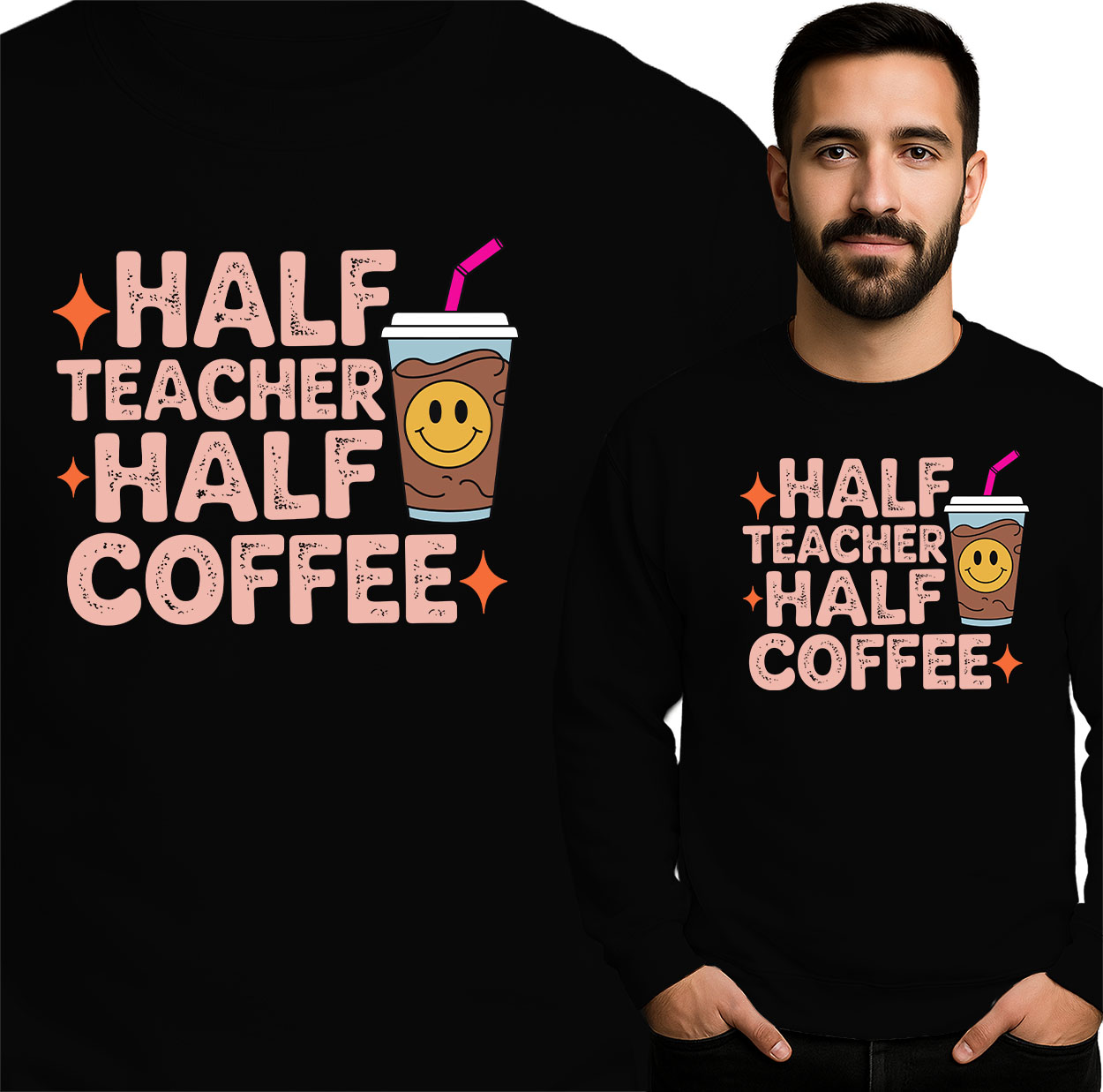 'HALF TEACHER HALF COFFEE'