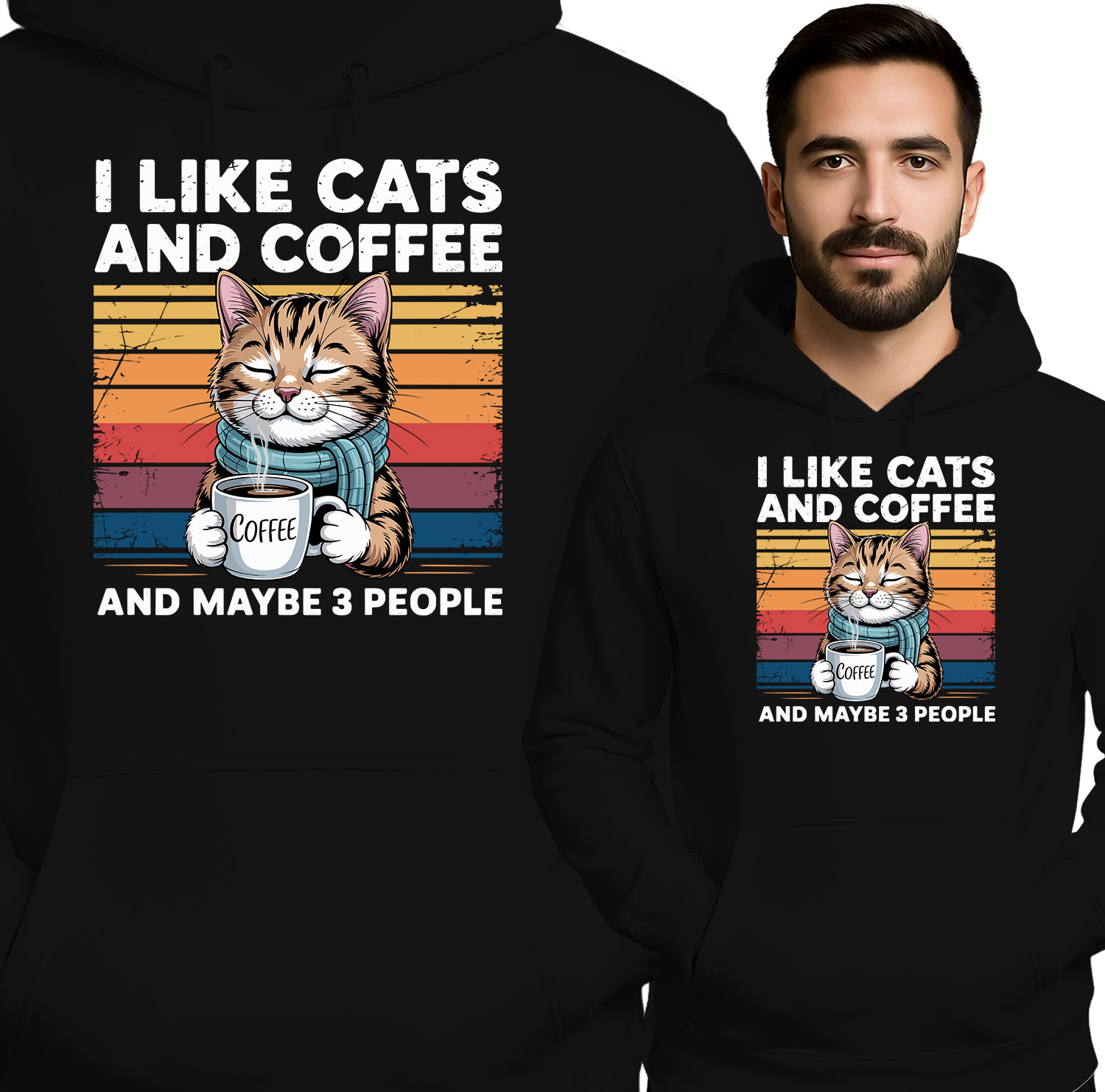 'I LIKE CATS AND COFFEE COFFEE AND MAYBE 3 PEOPLE'