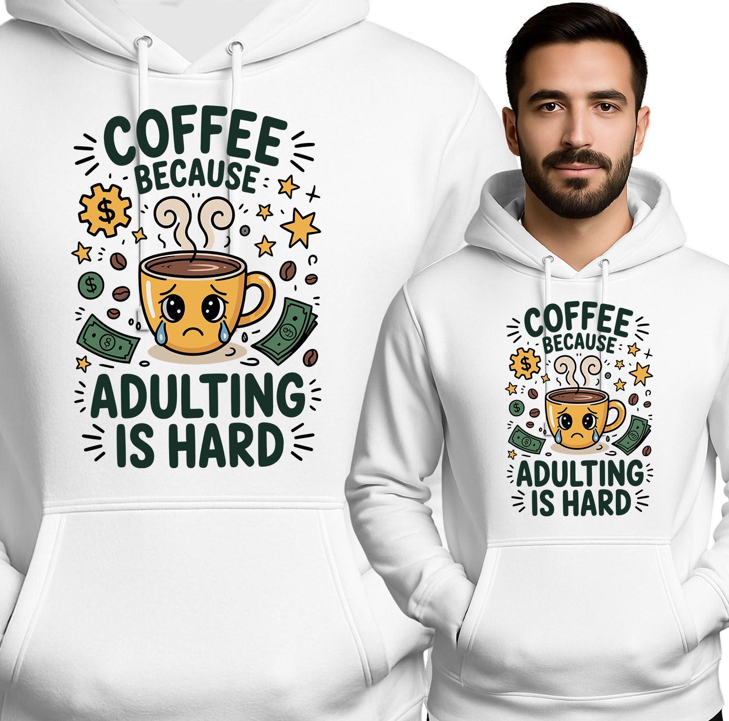 'COFFEE BECAUSE ADULTING IS HARD'