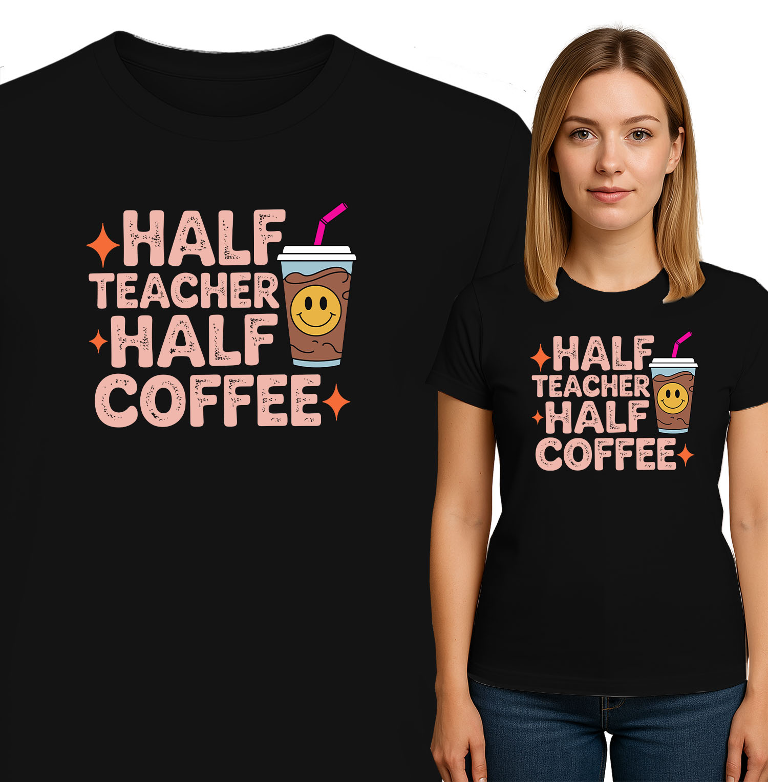 'HALF TEACHER HALF COFFEE'