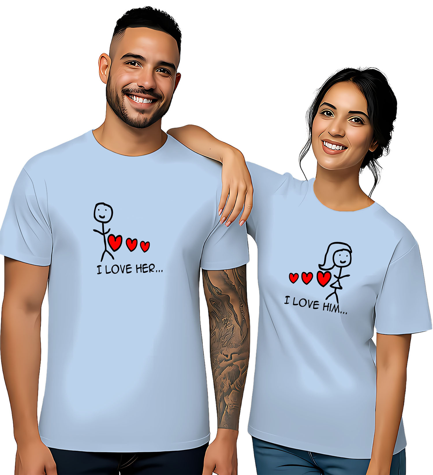 "I LOVE HER..." and "I LOVE HIM...,"