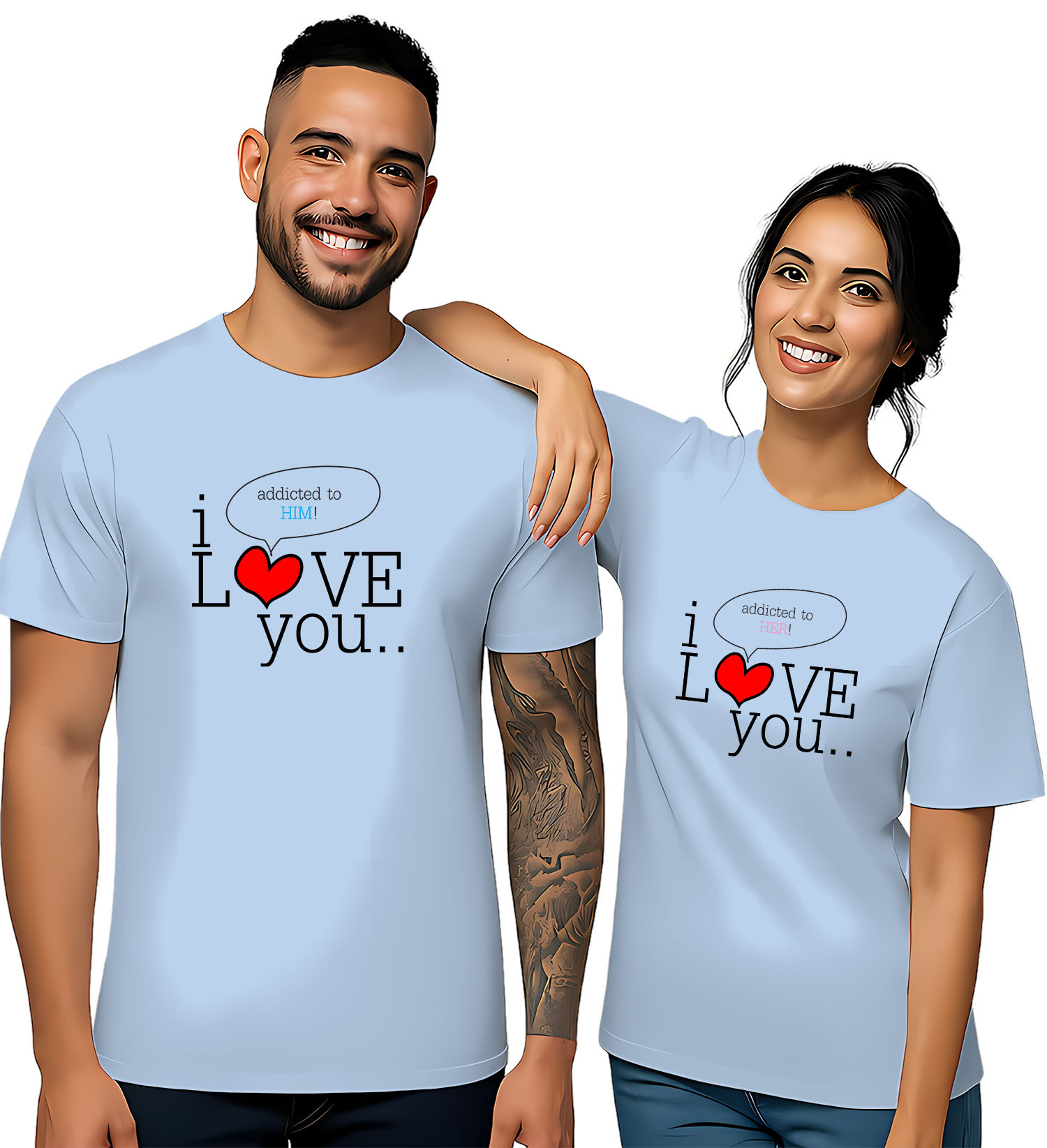 "His & Hers "I LOVE You.. Addicted to You"