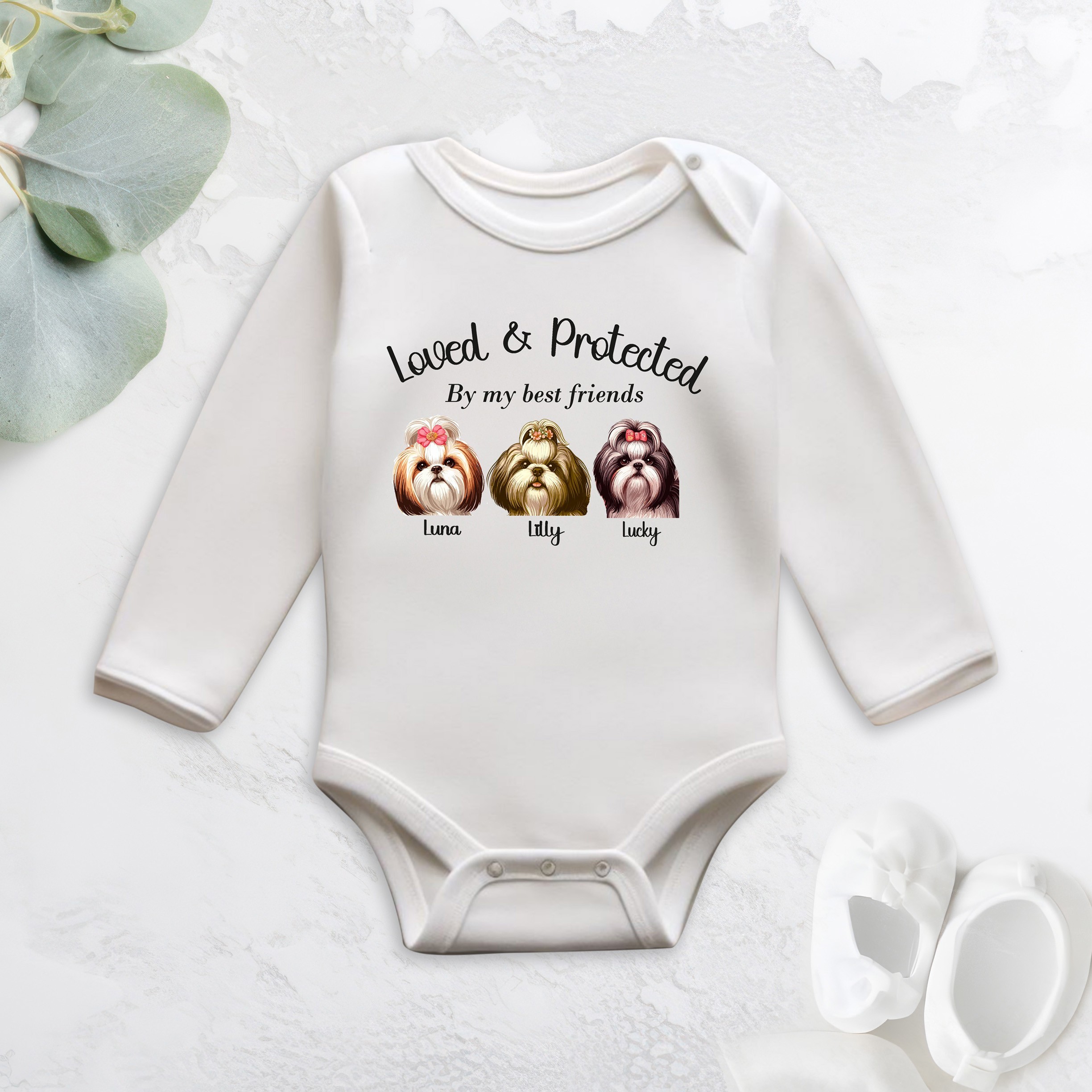 Personalizowane body z długim rękawem z grafiką Twojego pupila!