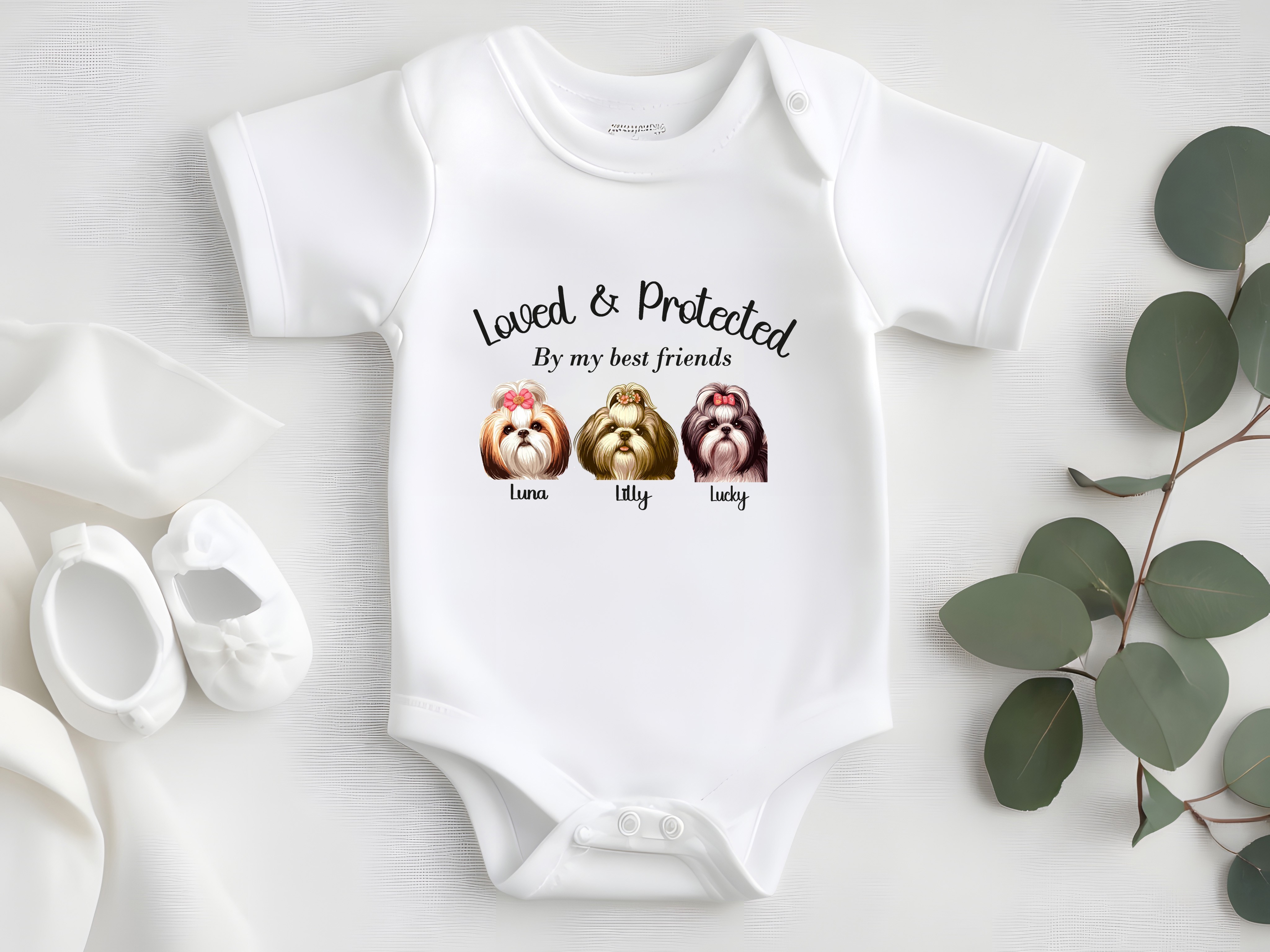 Personalizowane body z krótkim rękawem z grafiką Twojego pupila!