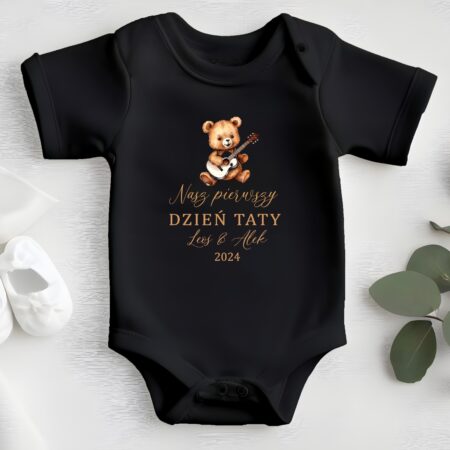 Personalizowane body z krótkim rękawem Miś