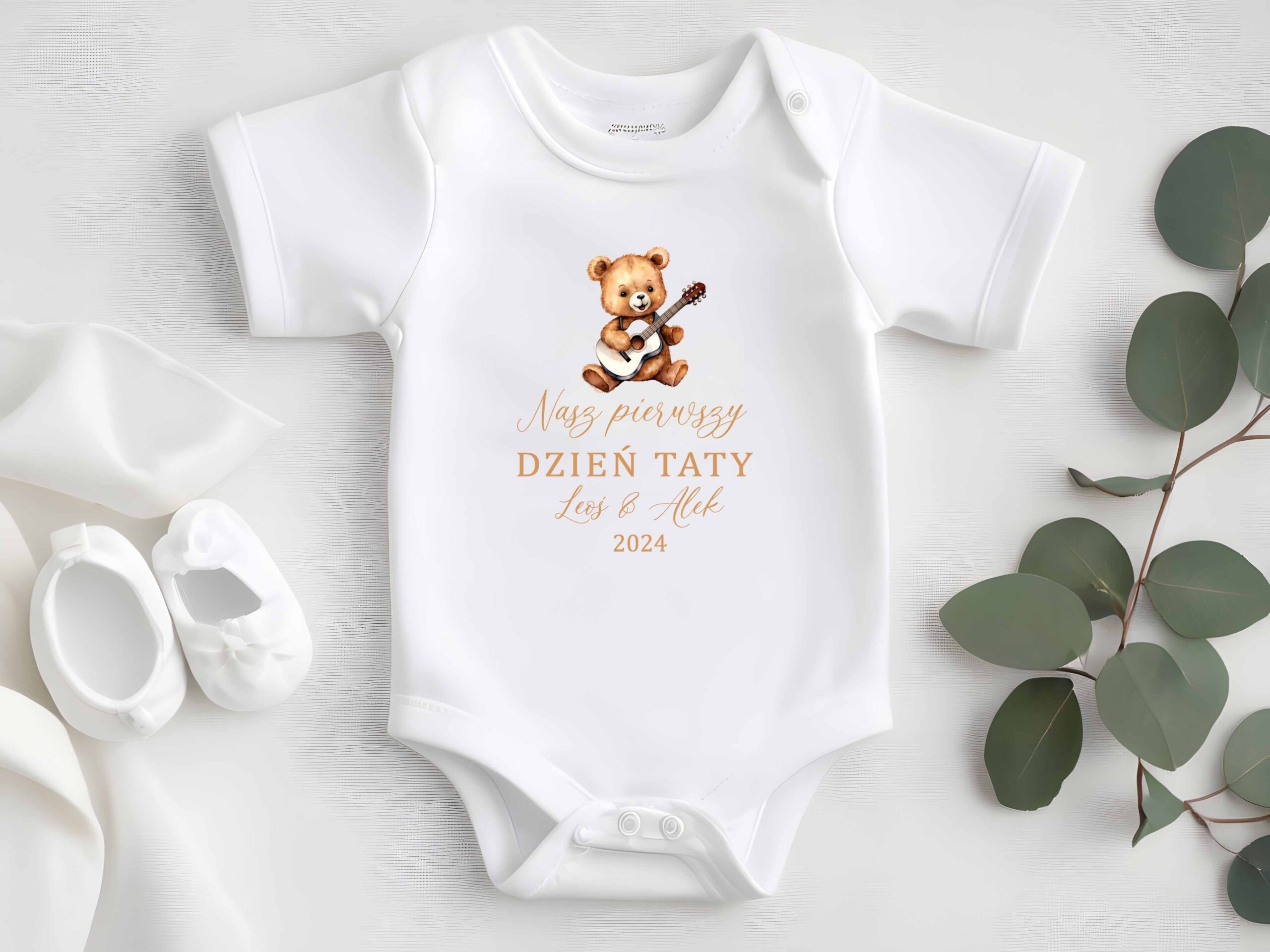 Personalizowane body z krótkim rękawem Miś - obrazek 2
