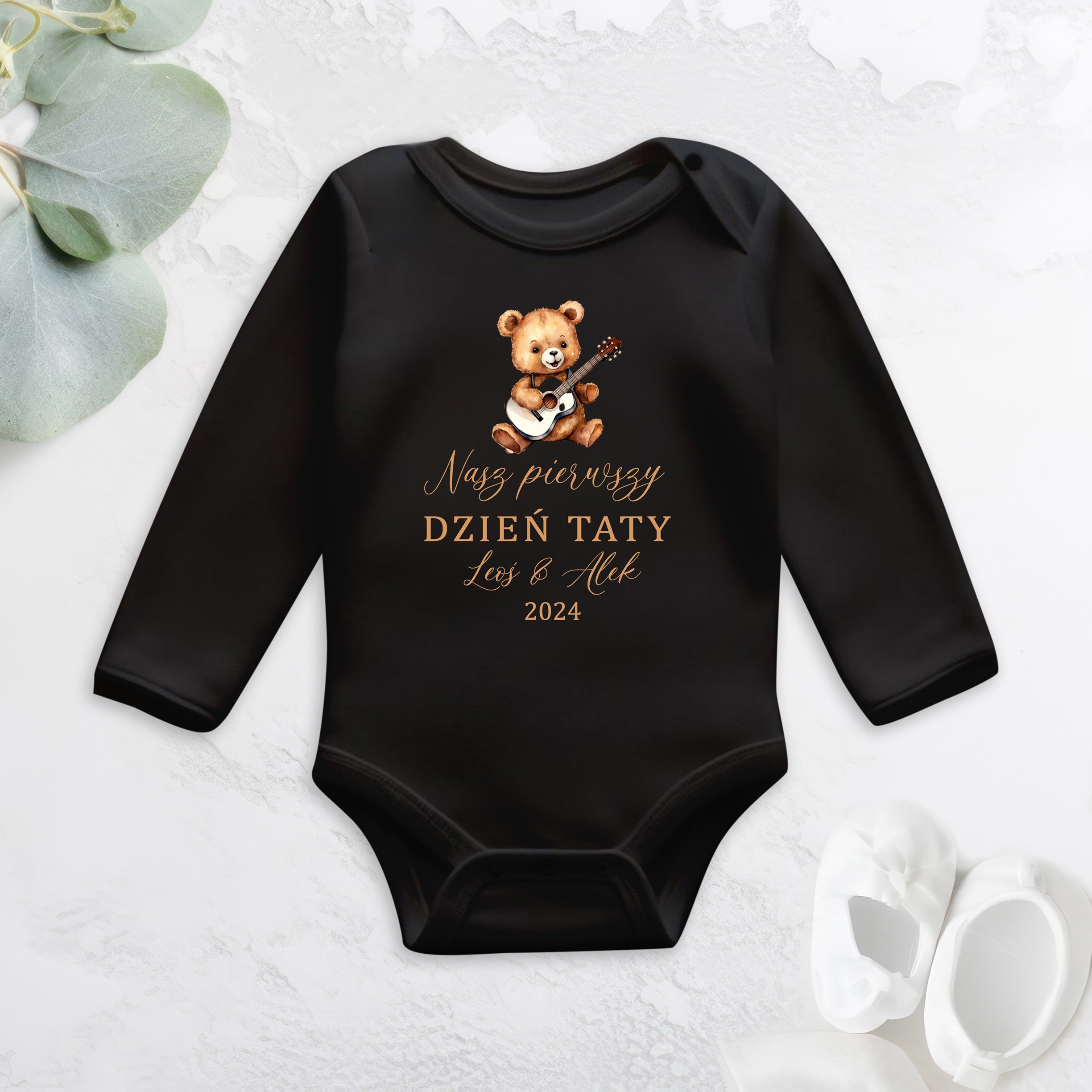 Personalizowane body z długim rękawem Miś