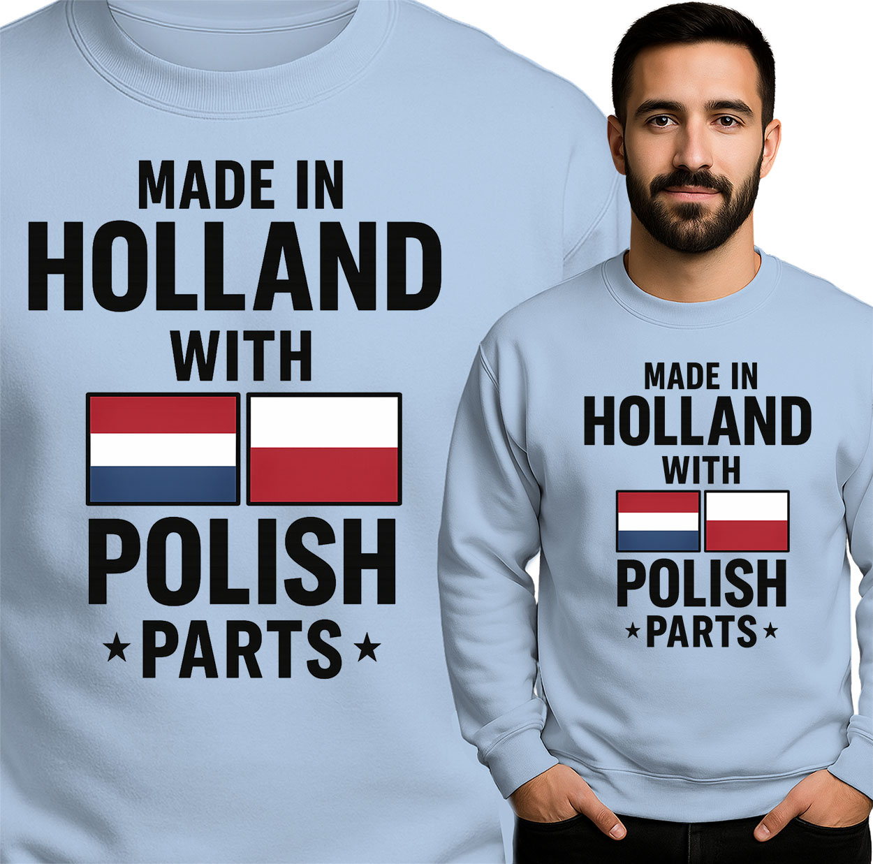 'MADE IN HOLLAND WITH POLISH PARTS'